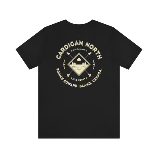 Cardigan North, Prince Edward Island.  Canada.  T-shirt, Cream on Black, Gender Neutral.